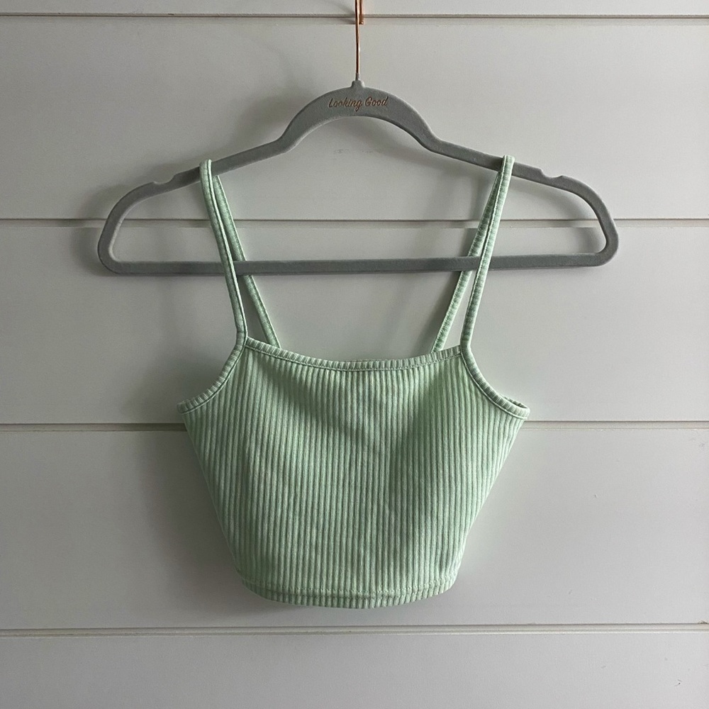 H&M Divided Green Cropped Tank